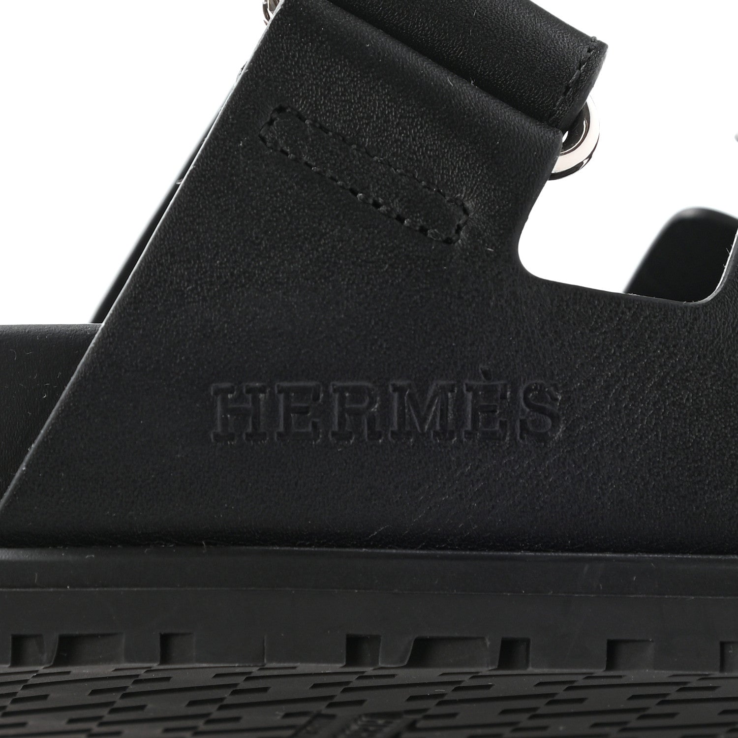 Hermes Calfskin Womens Chypre Sandals 39 Black 6 of 10