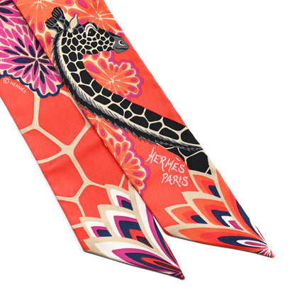 Hermes Silk The Three Graces Twilly Vermillon Fuchsia 2 of 4