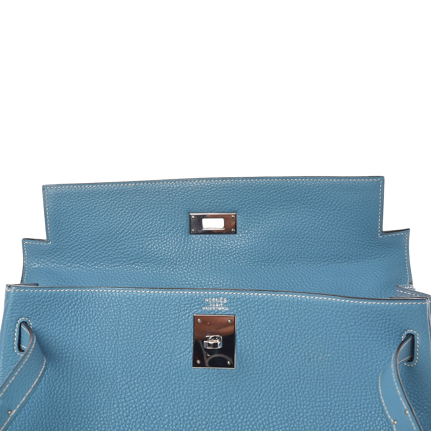 Hermes Togo Kelly Retourne 32 Blue Jean 15 of 43