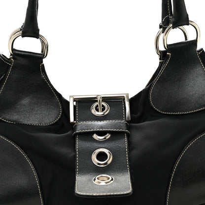 Prada Tessuto Nylon Moon Shoulder Bag Black 8 of 15