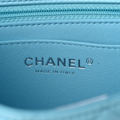 Chanel Lambskin Quilted Mini Rectangular Flap Neon Blue 6 of 15