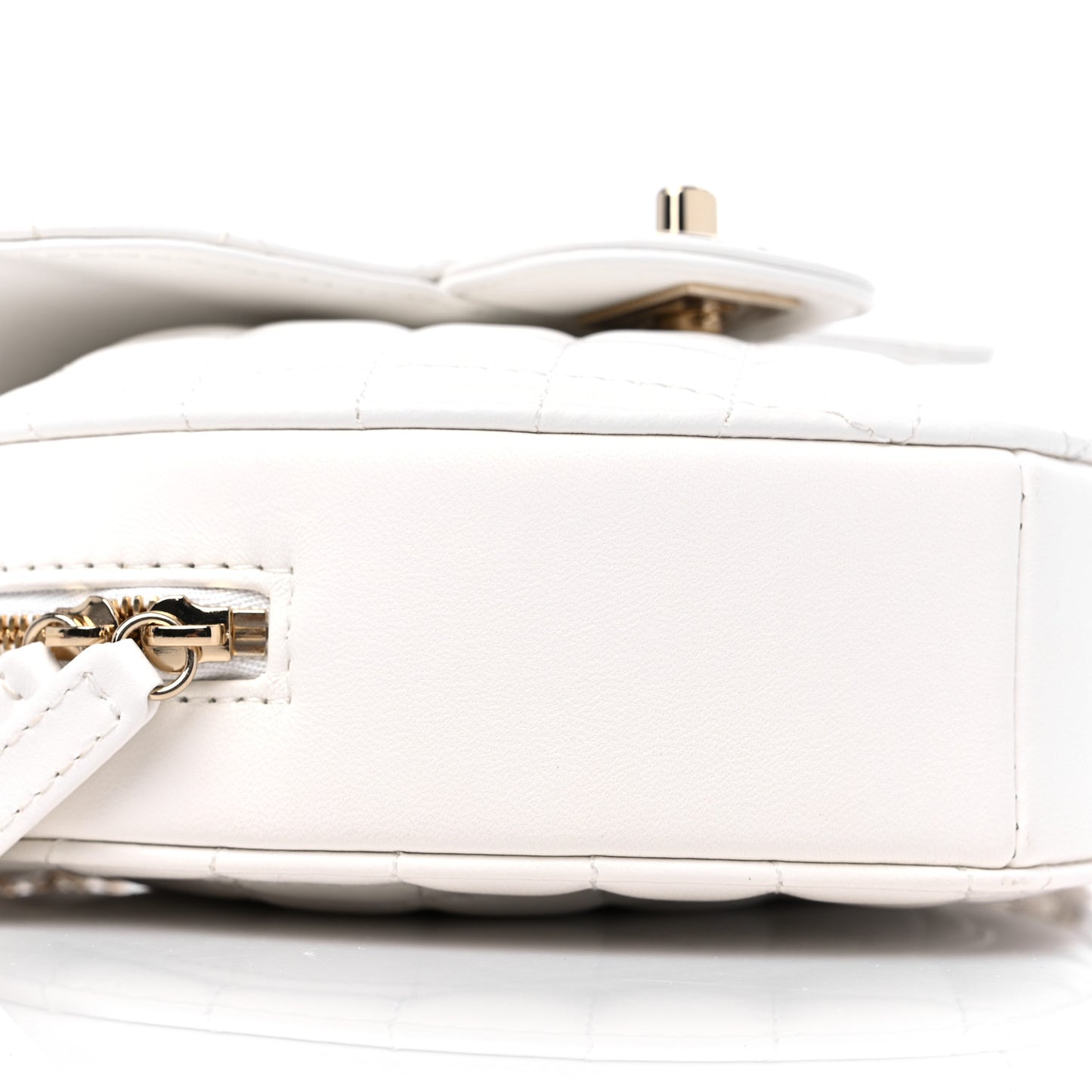 Lambskin Quilted CC In Love Heart Bag White