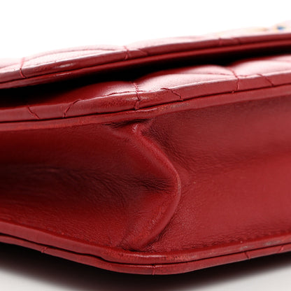 Chanel Lambskin Gripoix Quilted Wallet On Chain WOC Red 9 of 10