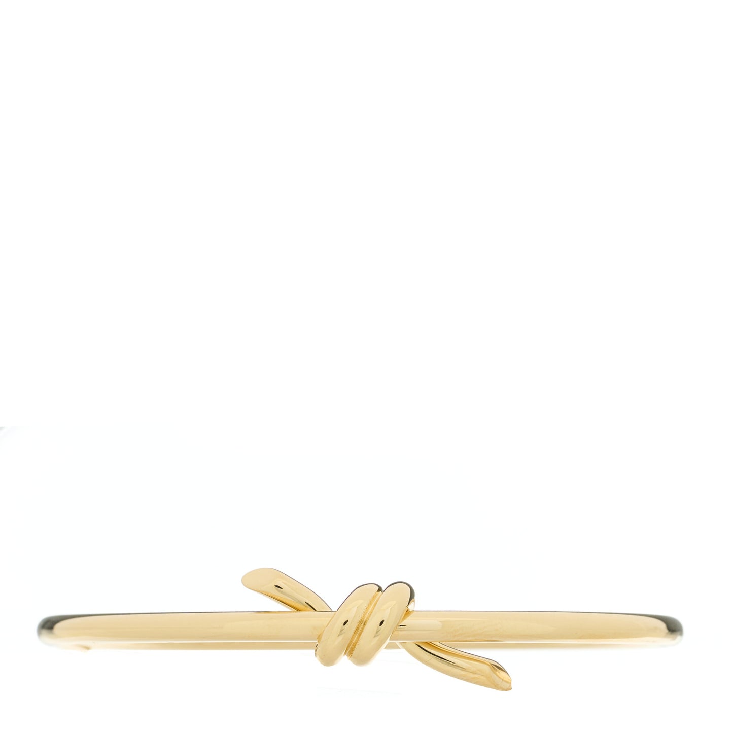 18K Yellow Gold Knot Hinged Bangle Bracelet