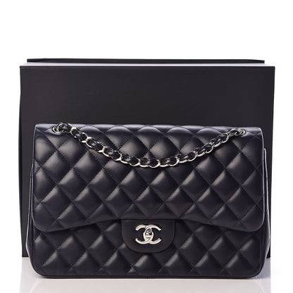 Chanel Lambskin Quilted Jumbo Double Flap Navy 15 of 15