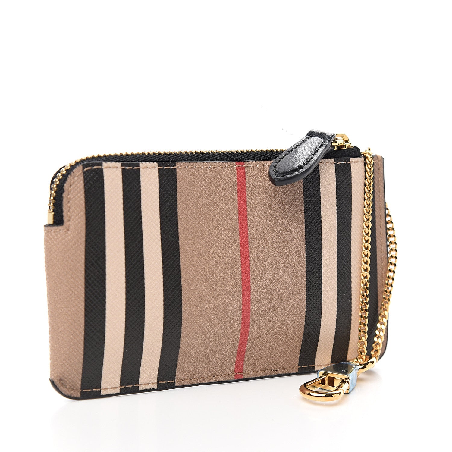Burberry E-Canvas Calfskin Icon Stripe Zip Coin Case Archive Beige 2 of 5