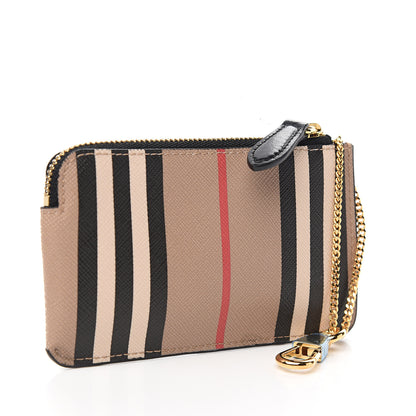 Burberry E-Canvas Calfskin Icon Stripe Zip Coin Case Archive Beige 2 of 5