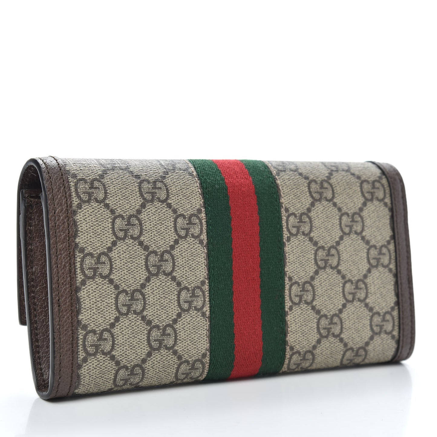 GG Supreme Monogram Web Ophidia Continental Wallet Brown