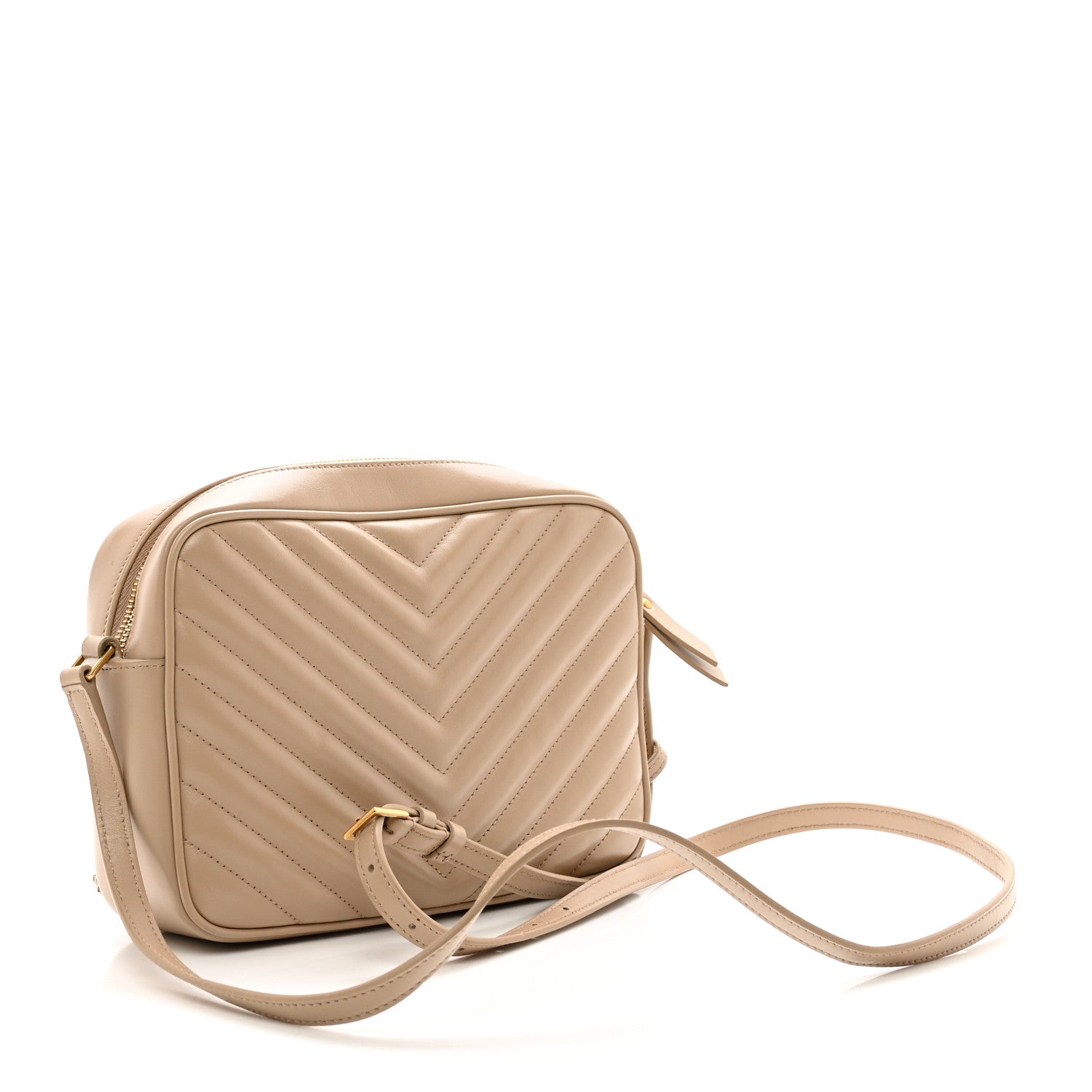 Saint Laurent Calfskin Matelasse Monogram Lou Camera Bag Dark Beige 3 of 10
