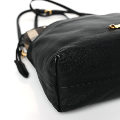 Burberry Derby Calfskin House Check Little Crush Black 8 of 12