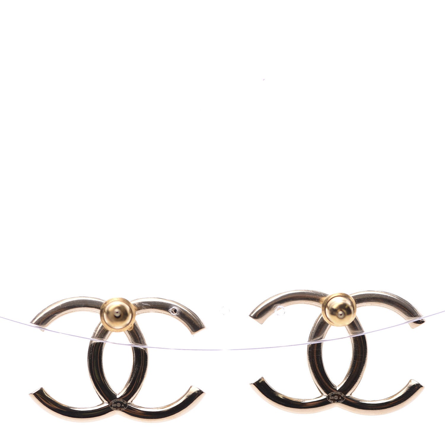 Chanel Baguette Crystal High Society CC Earrings Gold 4 of 5