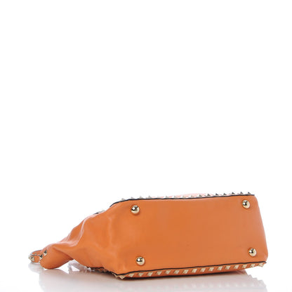 Valentino Garavani Vitello Small Rockstud Tote Orange 5 of 13