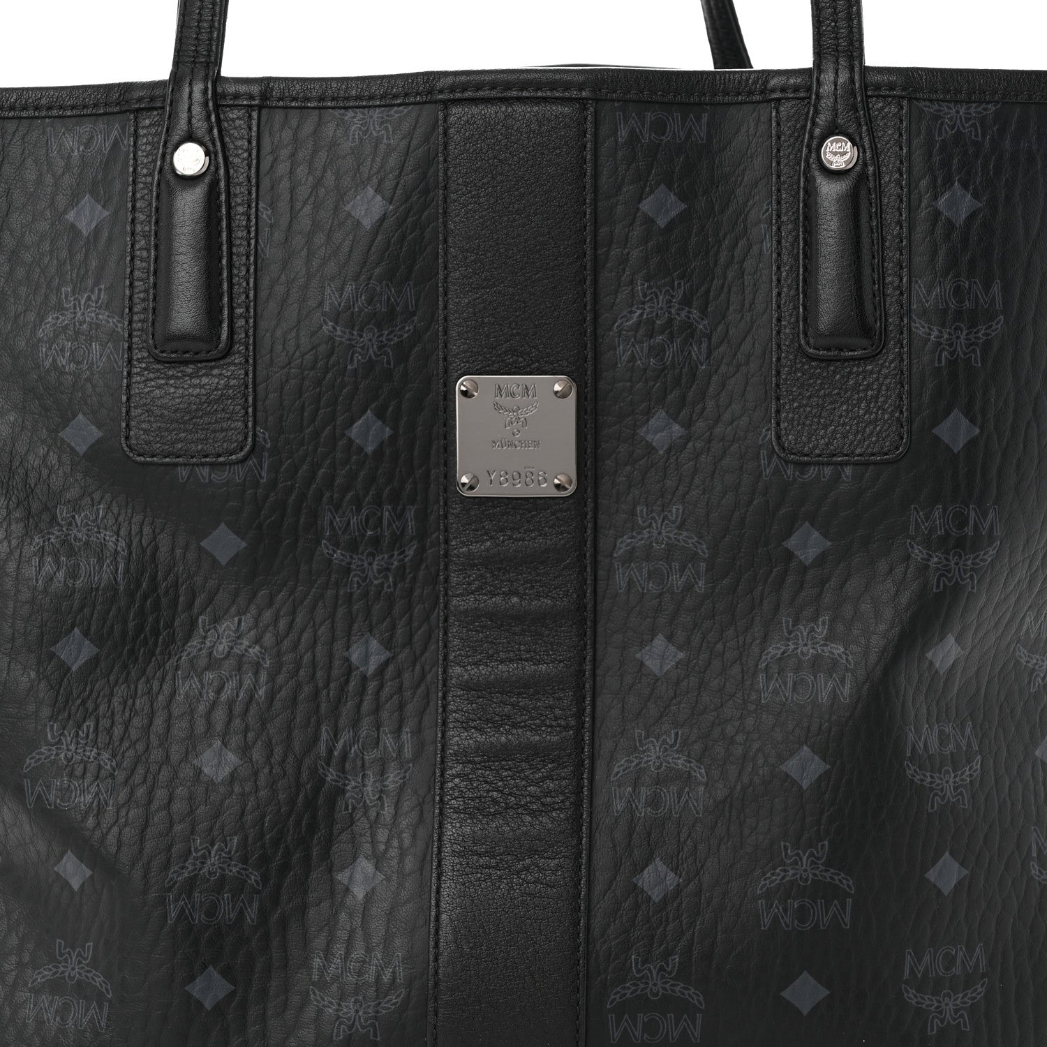 MCM Visetos Medium Liz Reversible Shopper Tote Black 11 of 17