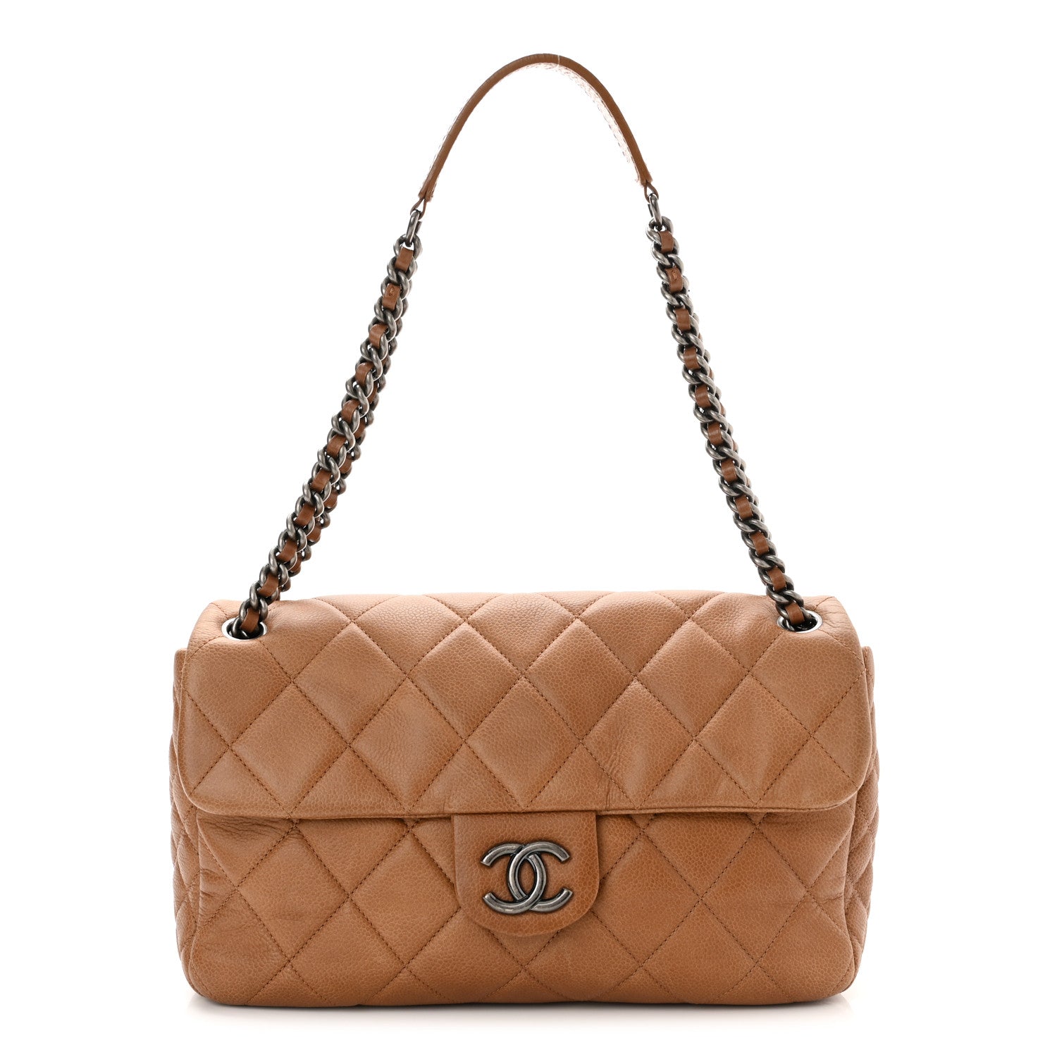 Chanel Caviar Quilted Coco Casual Flap Light Brown 1 of 9
