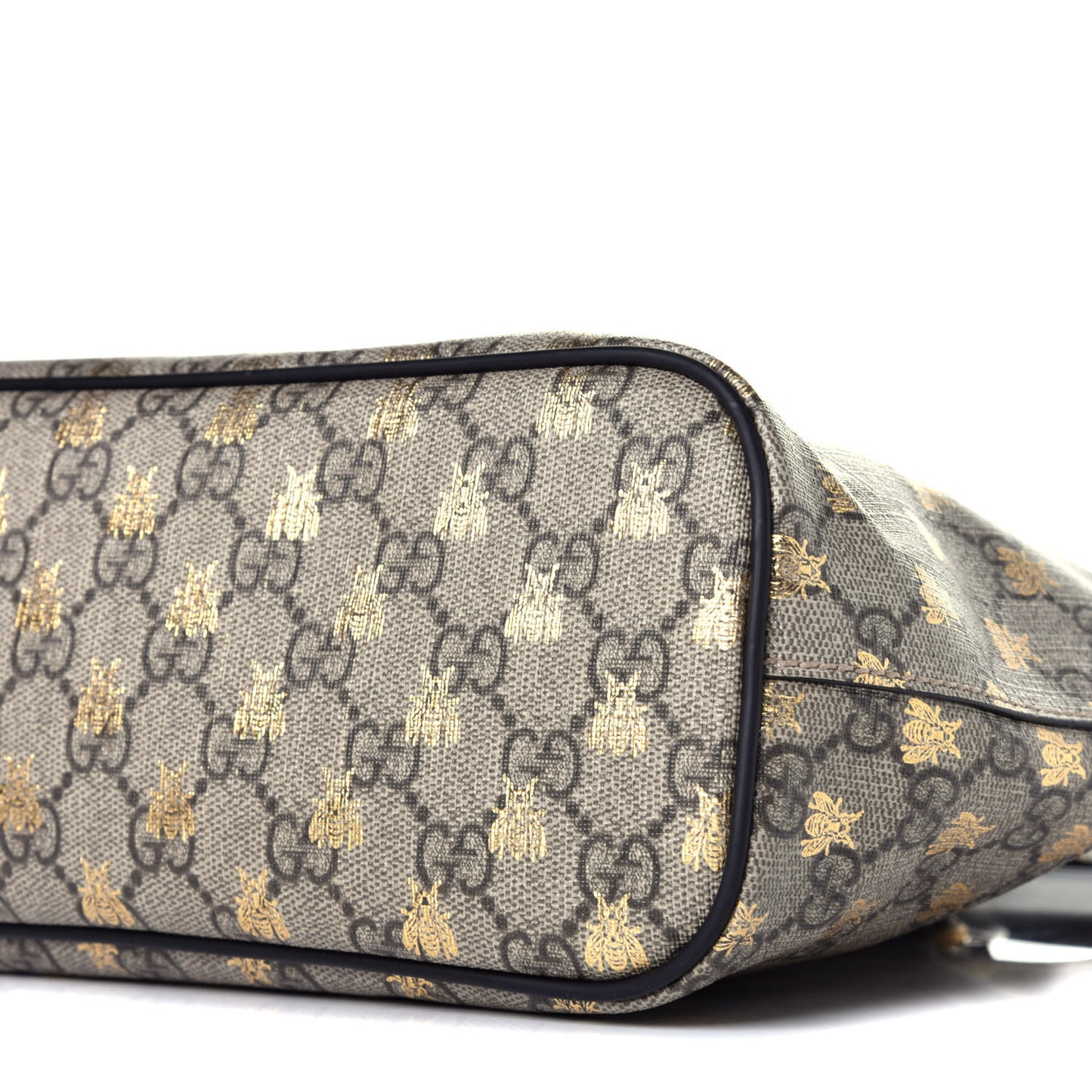 Soft GG Supreme Monogram Bees Small Crossbody Tote Beige Oro Black