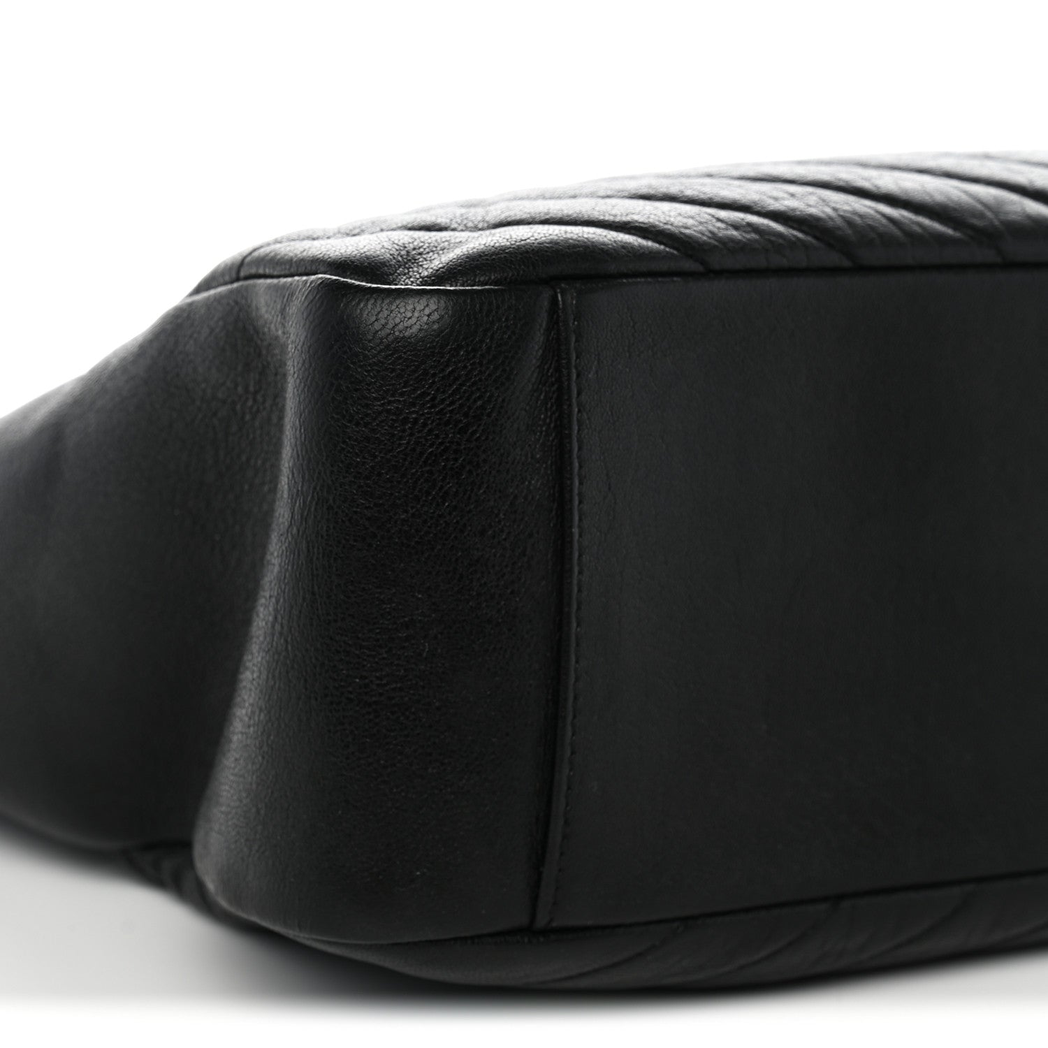 Saint Laurent Sheepskin Matelasse Chevron Large Monogram Shopping Bag Black 7 of 10