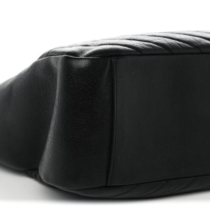 Saint Laurent Sheepskin Matelasse Chevron Large Monogram Shopping Bag Black 7 of 10