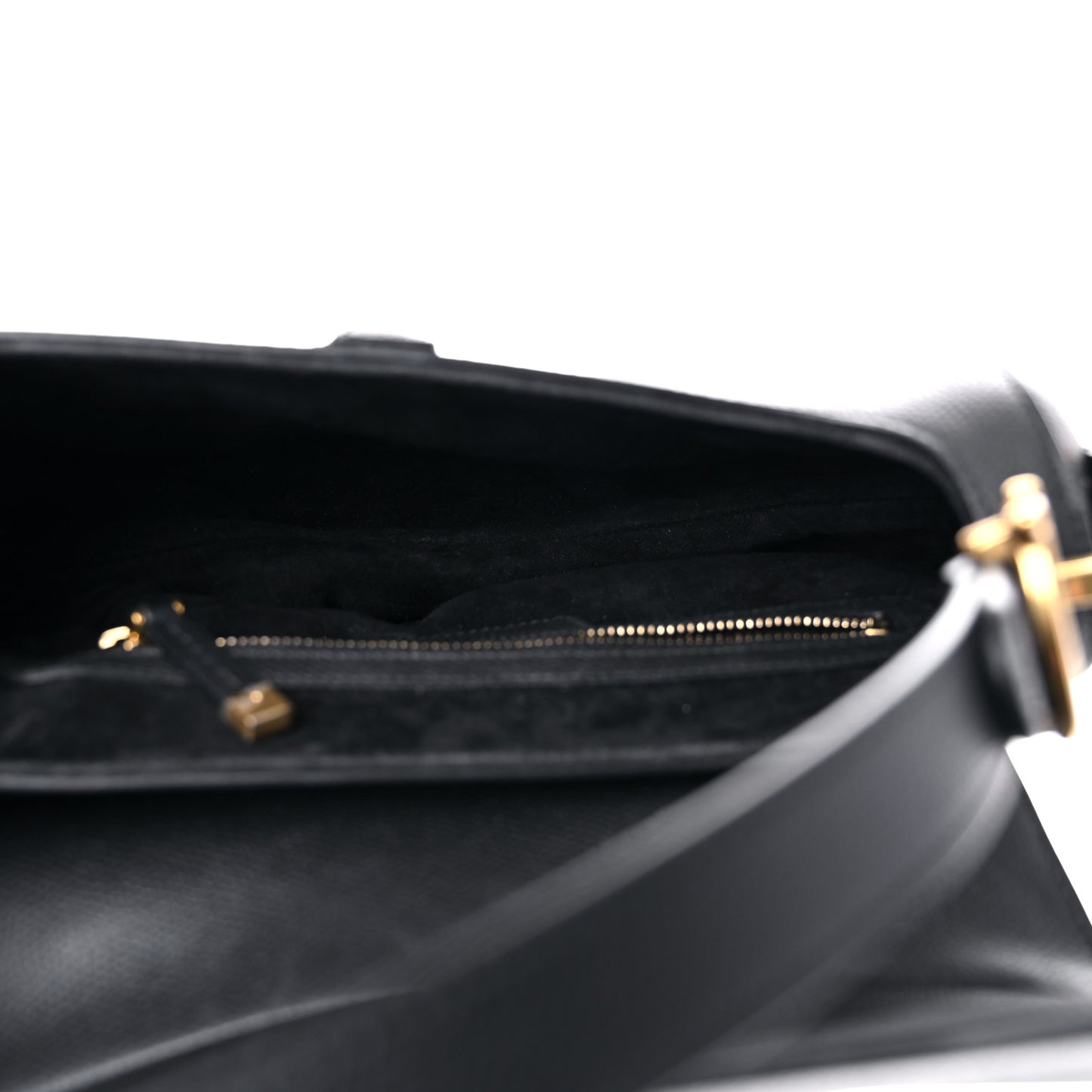 Grained Calfskin Saddle Bag Black