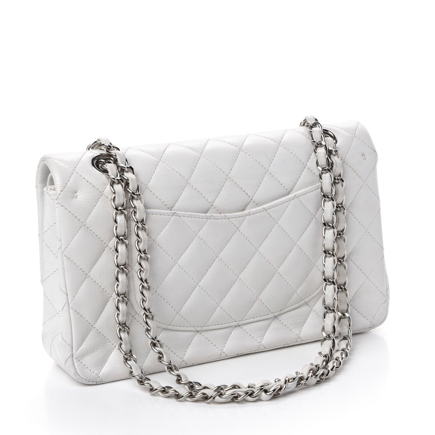 Chanel Caviar Quilted Medium Double Flap White 3 of 12