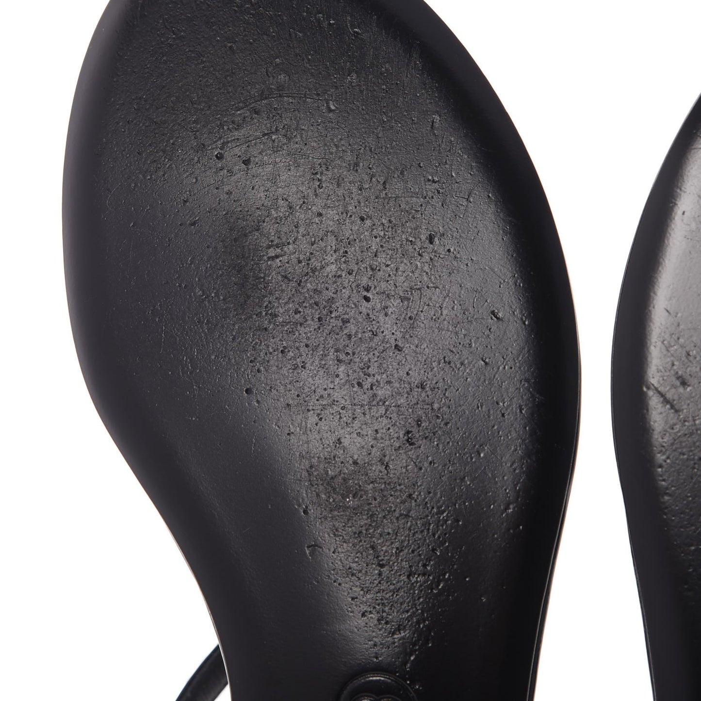 Patent Calfskin Camellia Thong Sandals 40 Black White