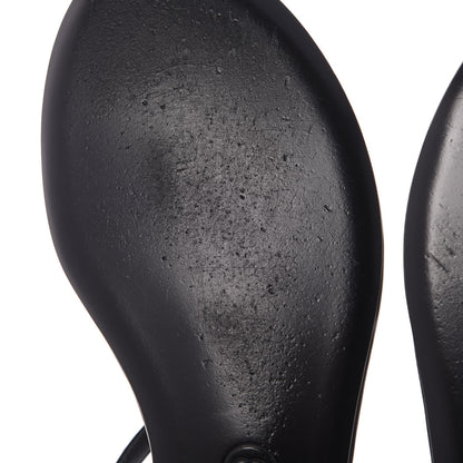Chanel Patent Calfskin Camellia Thong Sandals 40 Black White 10 of 14