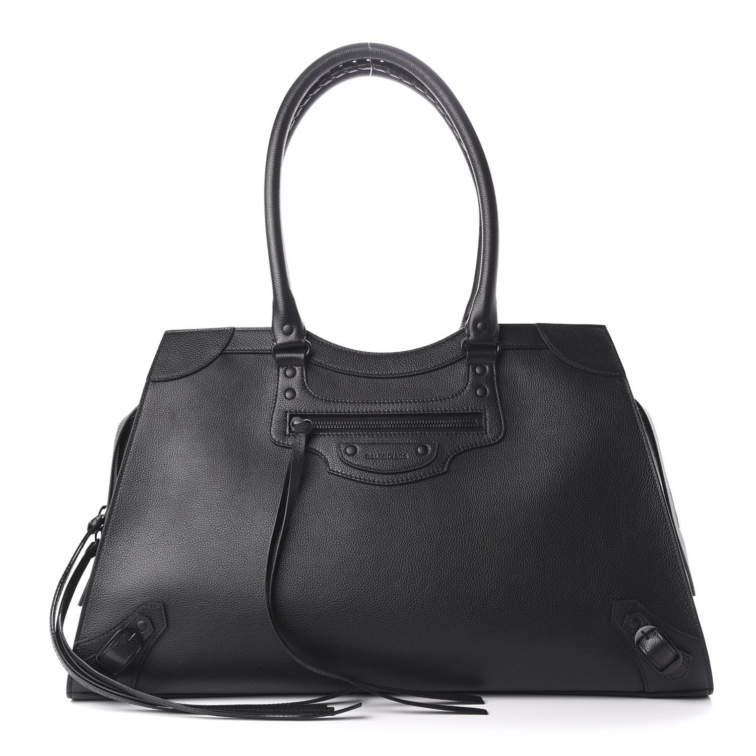 Balenciaga Grained Calfskin Neo Classic Black Hardware Large Top Handle Bag Black 1 of 10