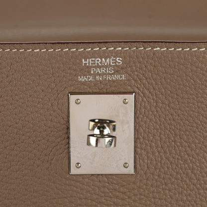 Hermes Taurillon Clemence Kelly Retourne 35 Etoupe 12 of 20