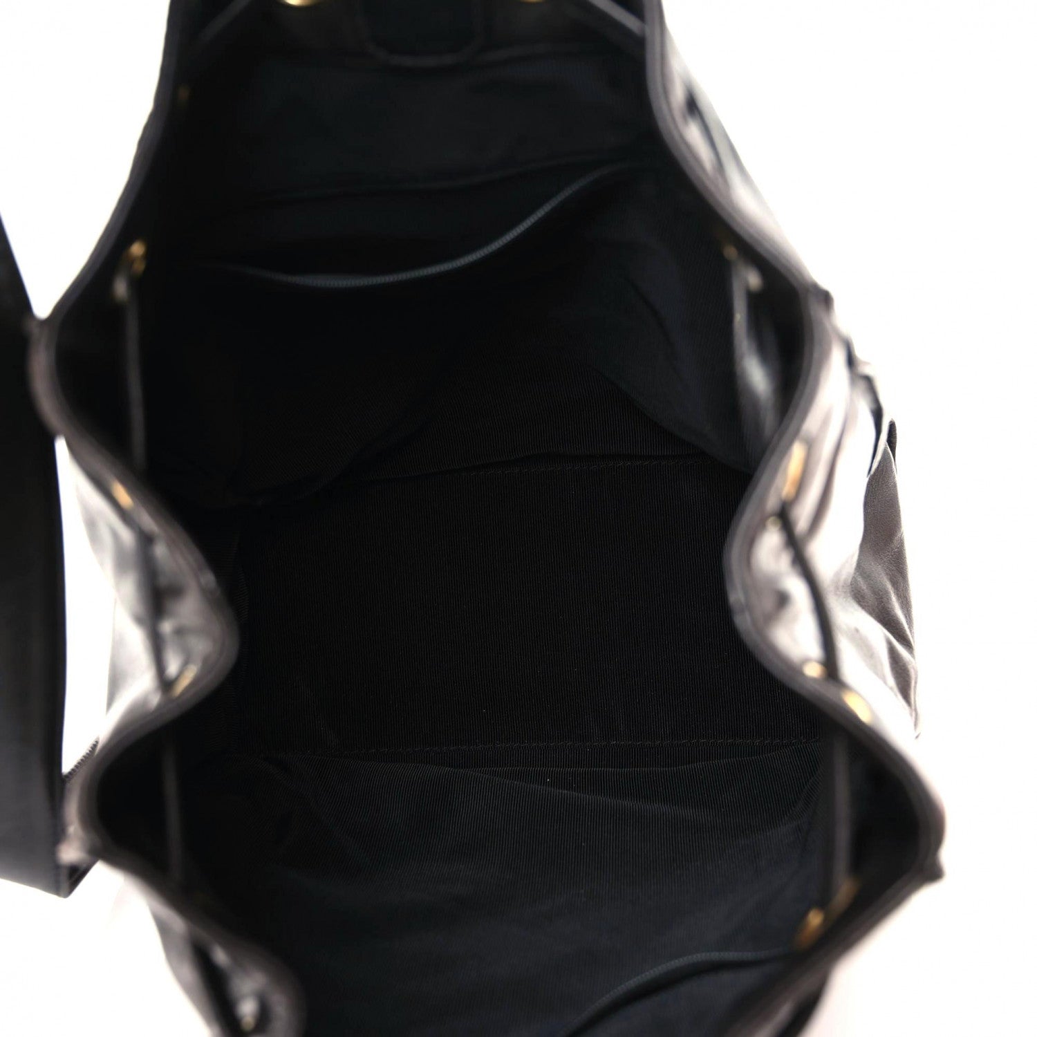 Chanel Lambskin Quilted Drawstring Backpack Black 4 of 21