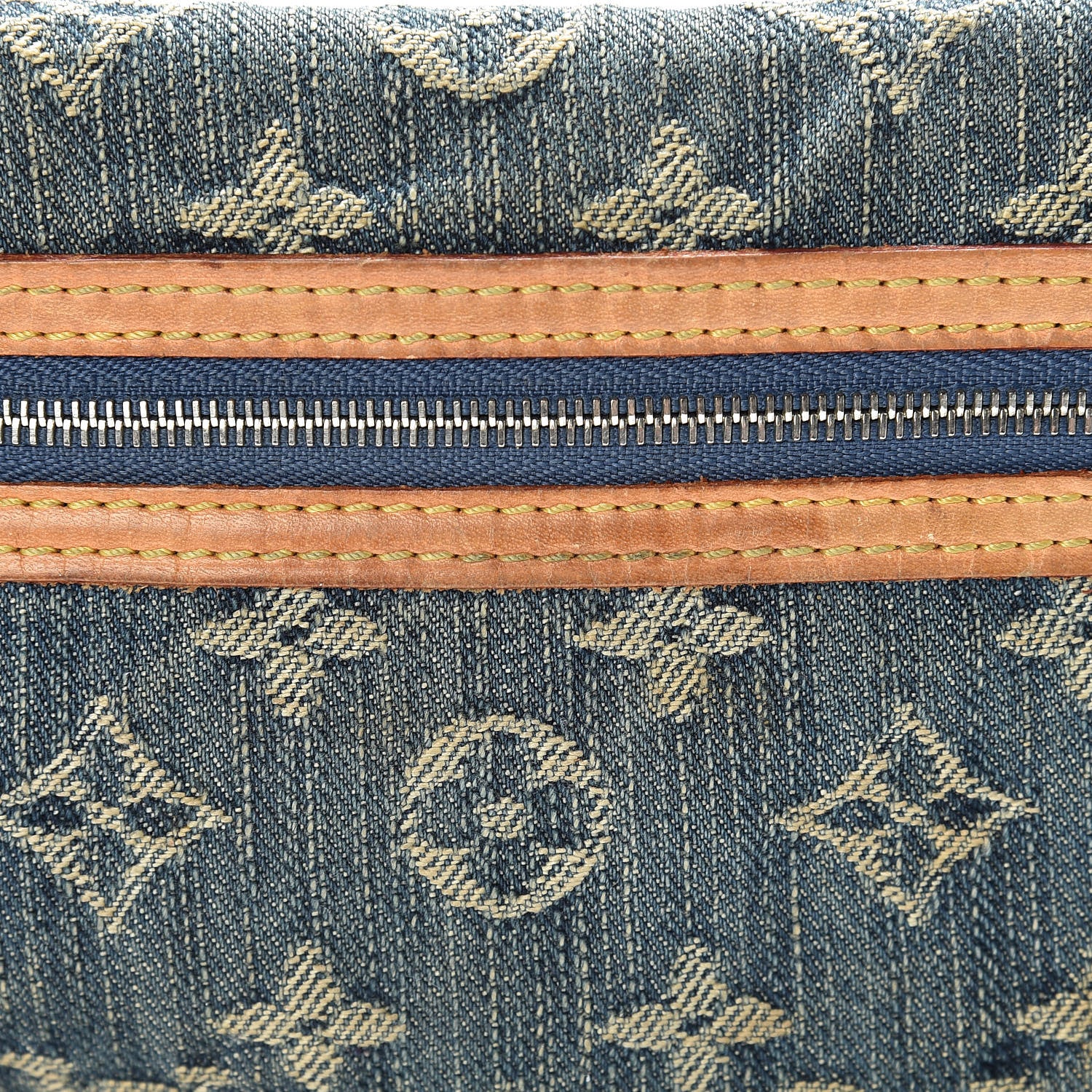 Louis Vuitton Monogram Denim Pochette Plat Clutch Blue 11 of 13