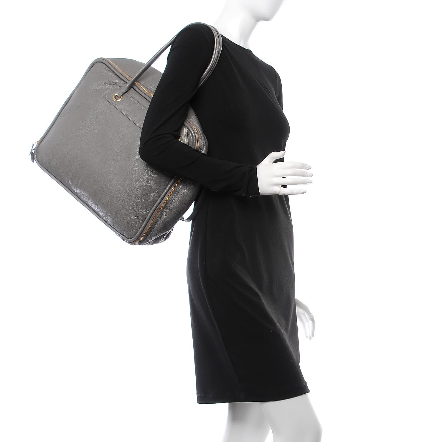 Balenciaga Agneau Medium Blanket Square Tote Grey 3 of 16
