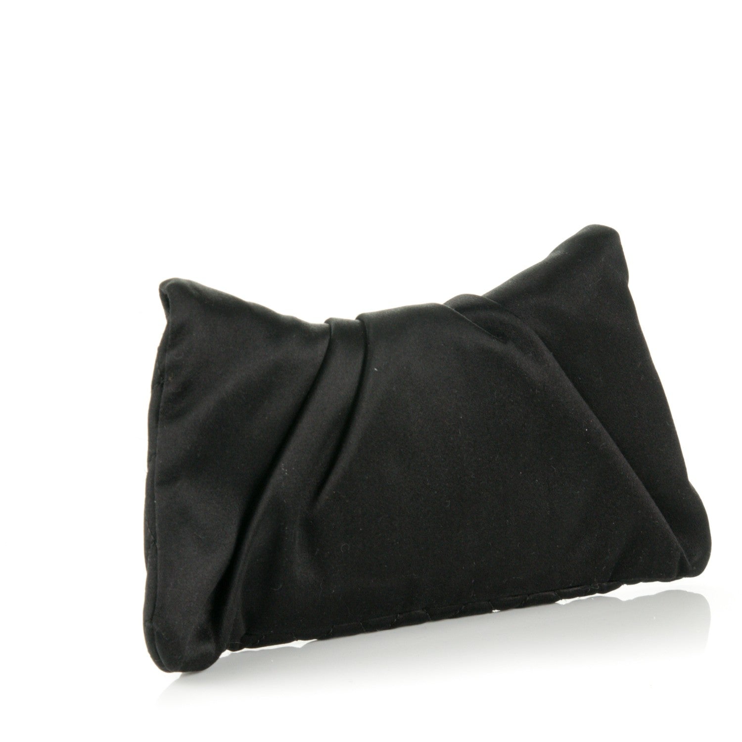 Chanel Satin Quilted Flap Clutch Black 3 of 7