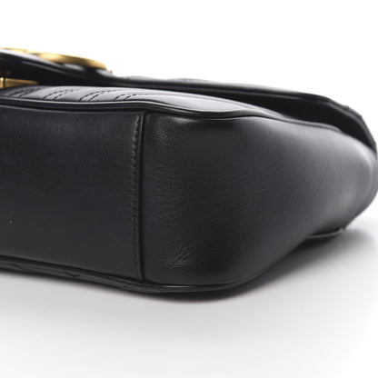 Gucci Calfskin Matelasse Small GG Marmont Shoulder Bag Black 11 of 12