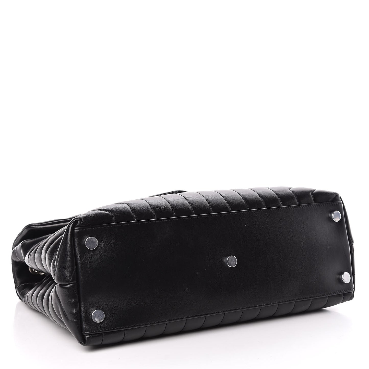 Calfskin Y Quilted Monogram Large Loulou Chain Satchel Black