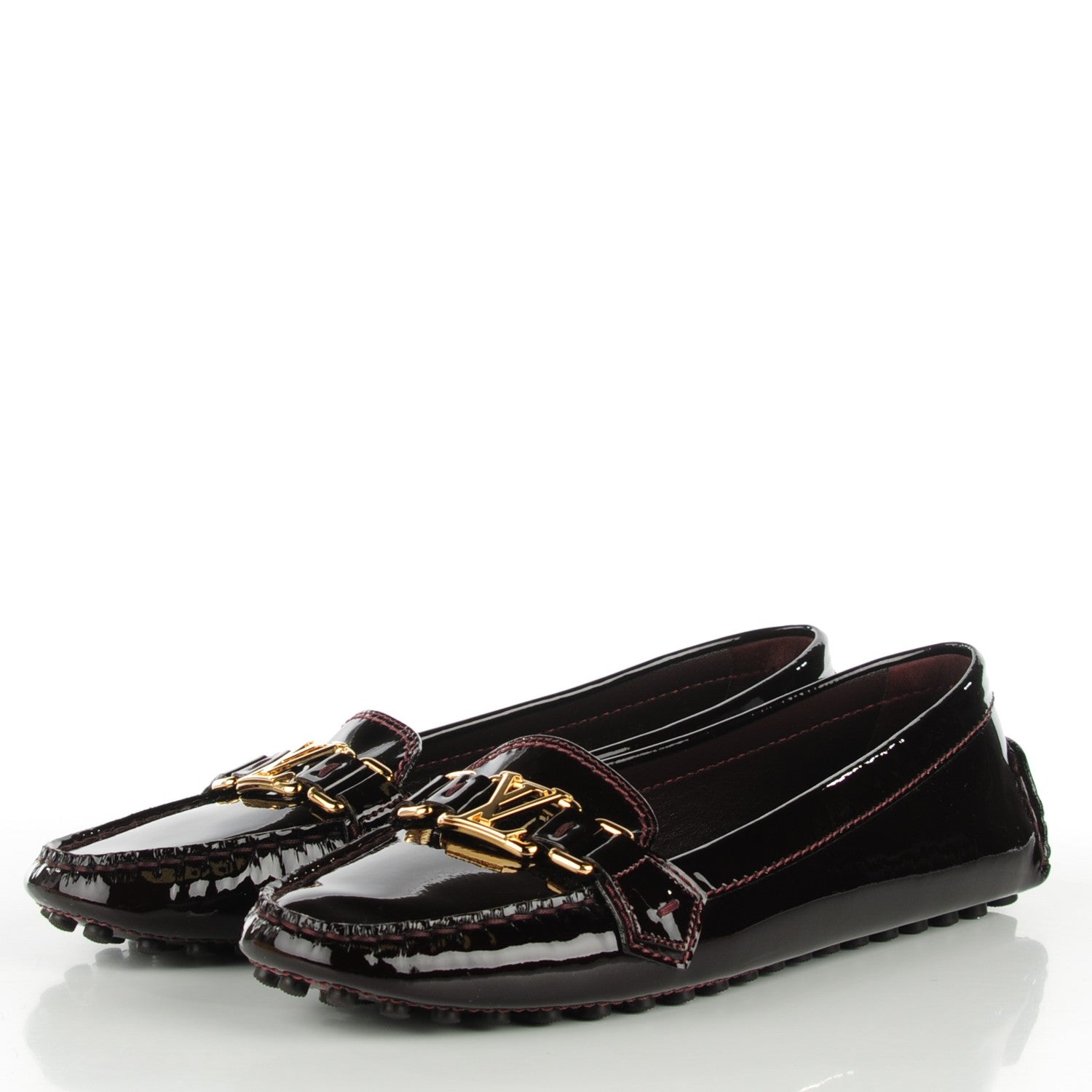 Louis Vuitton Patent Calfskin Oxford Loafers 40 Amarante 3 of 7