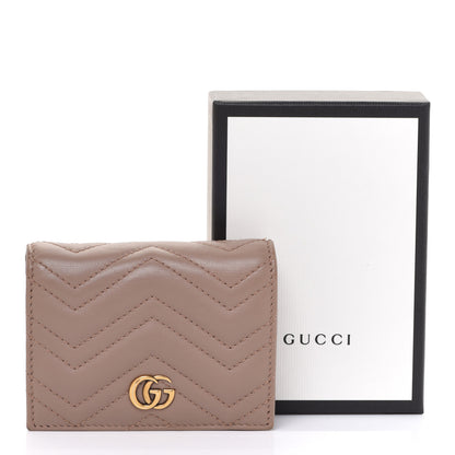 Gucci Calfskin Matelasse GG Marmont Card Case Porcelain Rose 10 of 10