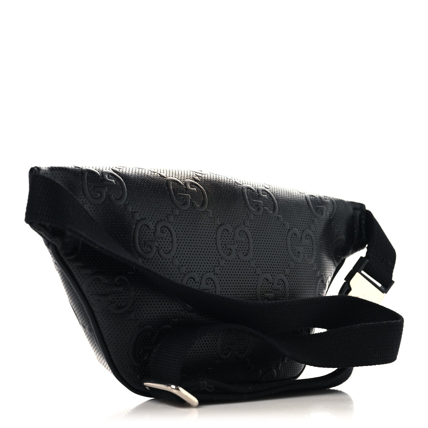 Calfskin GG Tennis Embossed Belt Bag Black