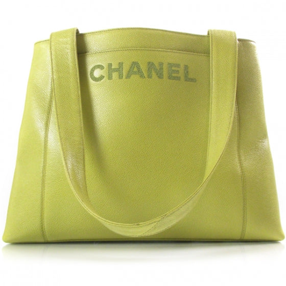 Chanel Vintage Caviar Tote Peridot Green 1 of 10