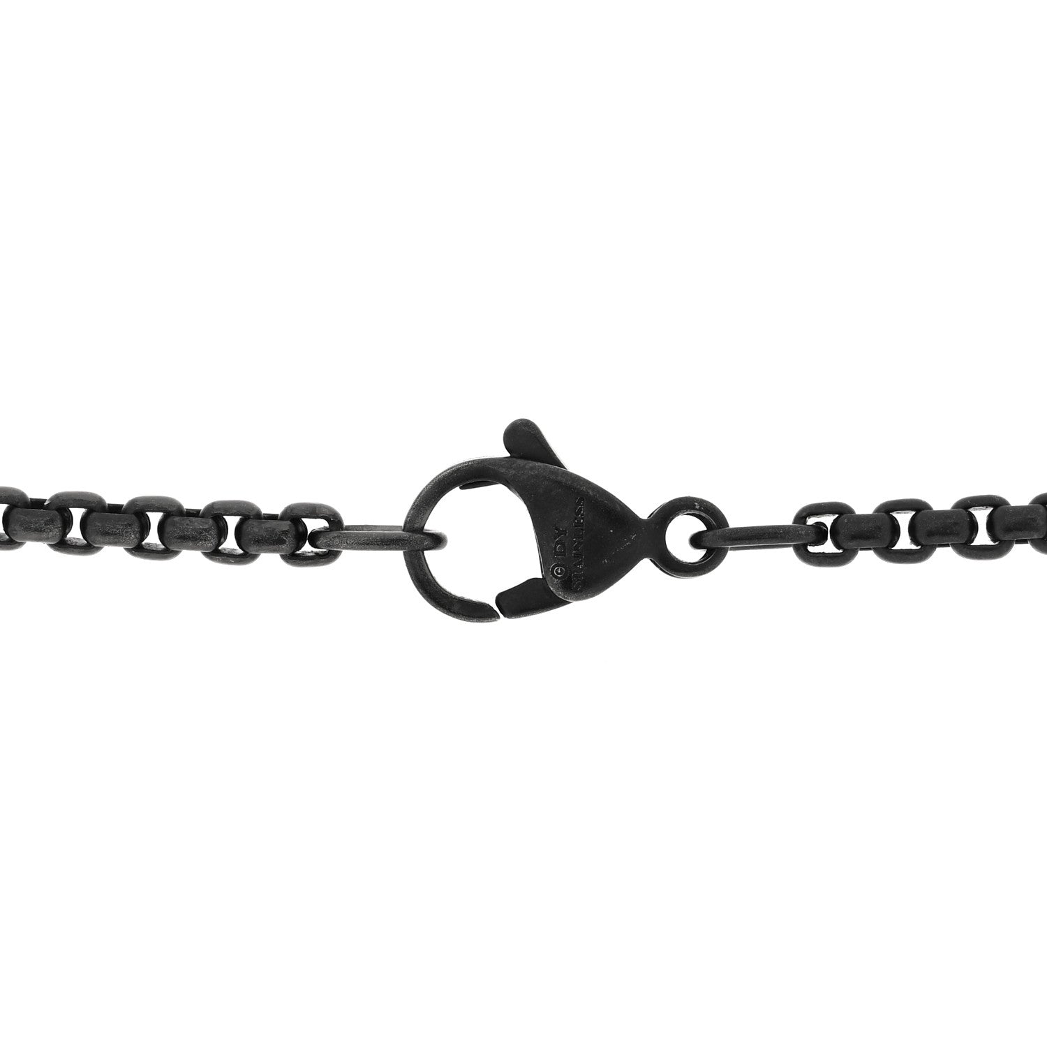 David Yurman Titanium Sterling Silver Stainless Steel Black Diamond 35mm Chevron Dog Tag Necklace 5 of 5