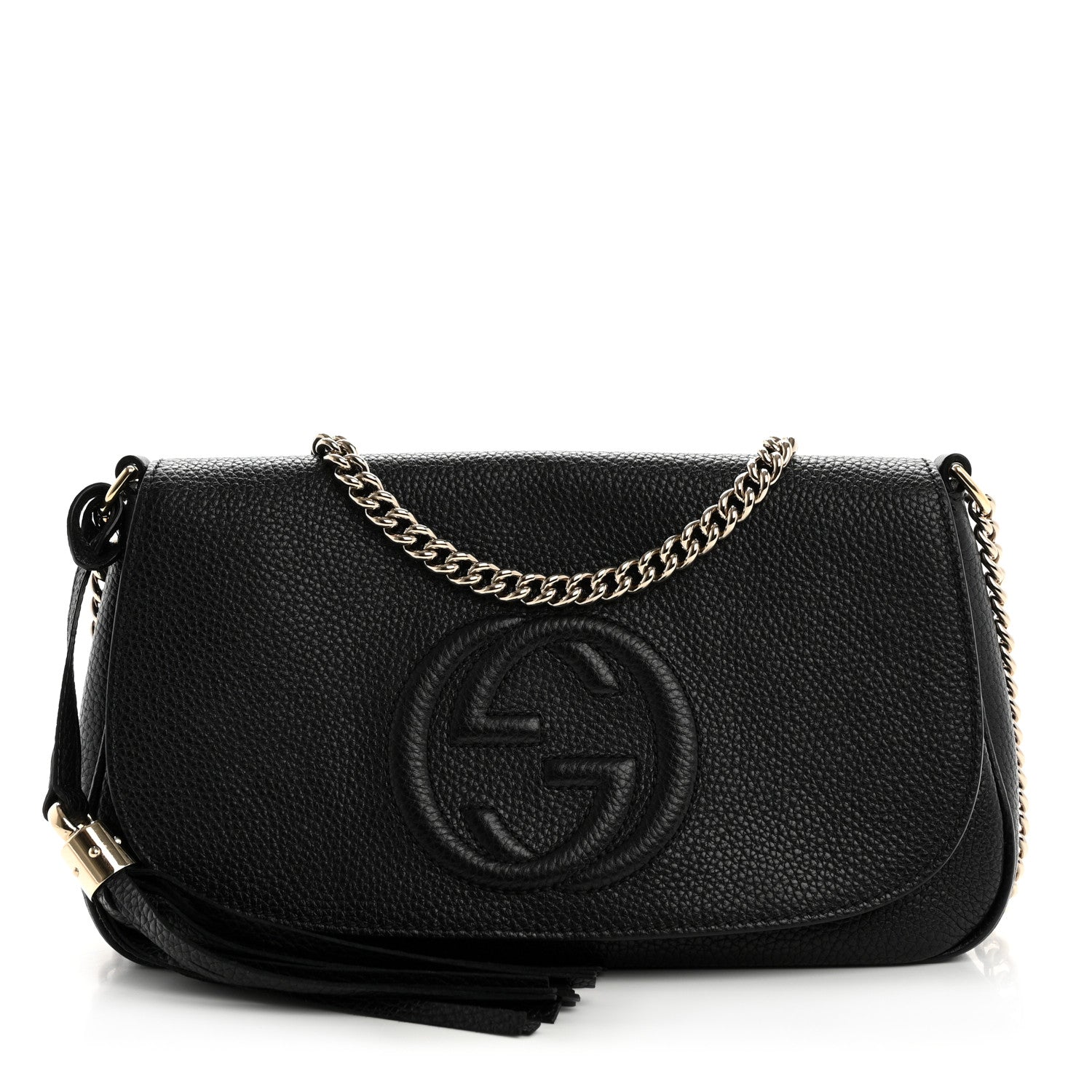Gucci Pebbled Calfskin Medium Soho Flap Crossbody Black 1 of 11