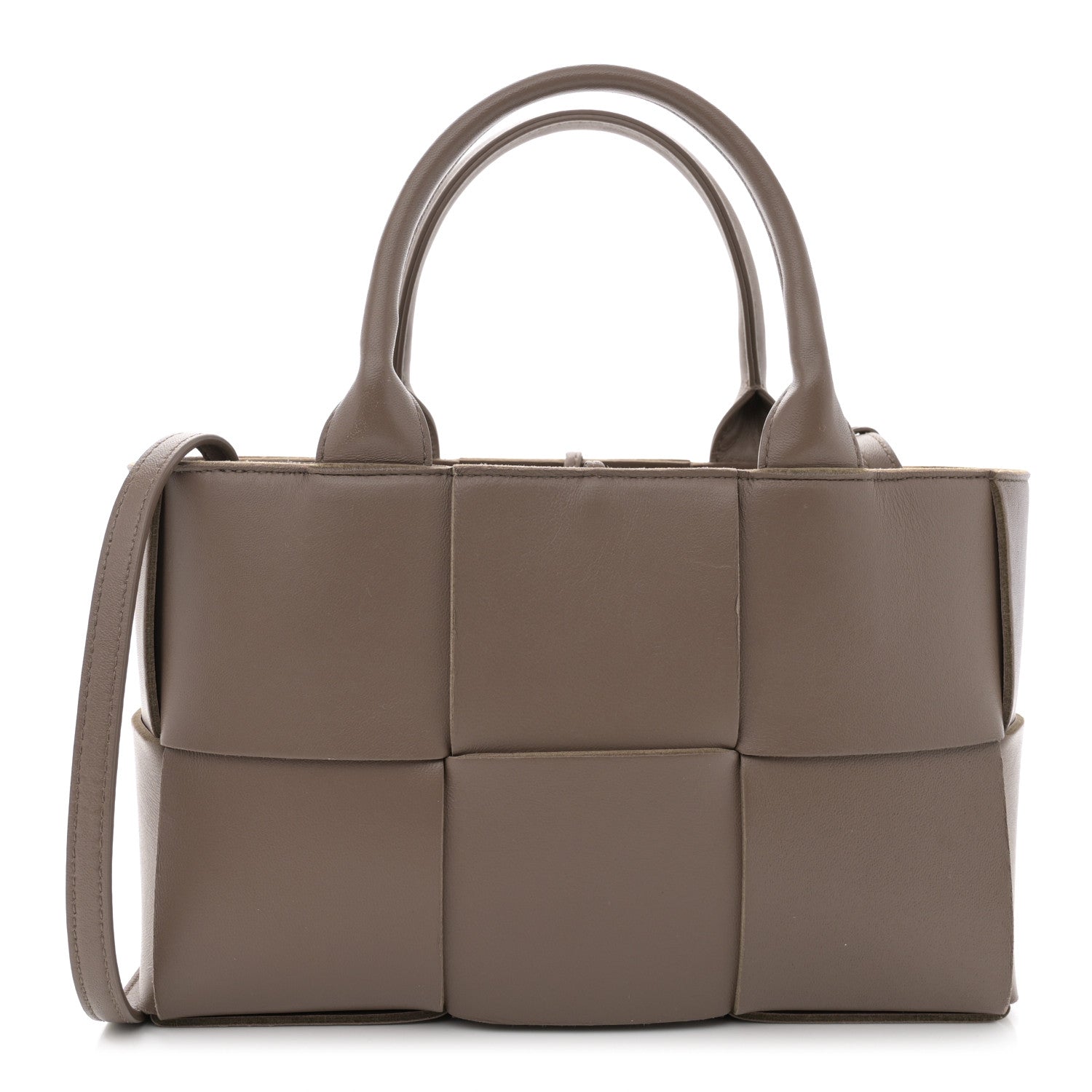 Bottega Veneta Nappa Maxi Intreccio Mini Arco Tote Taupe Grey 1 of 11