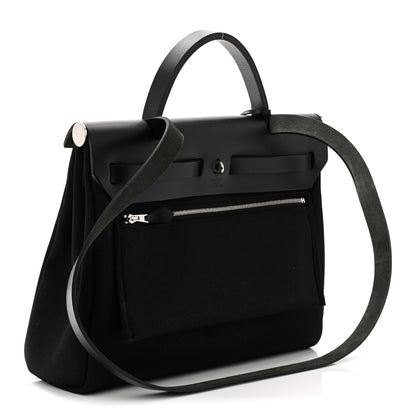 Hermes Military Toile Vache Hunter Herbag Zip Retourne 31 PM Black 4 of 11