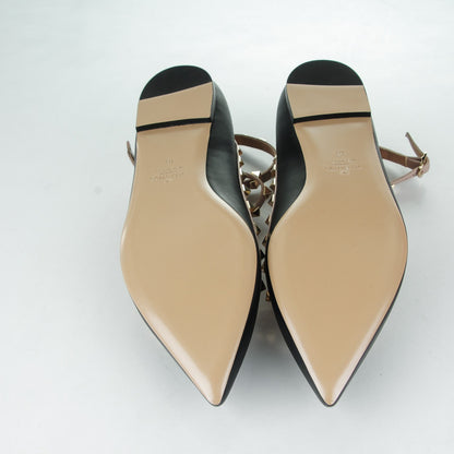 Valentino Garavani Nappa Rockstud Cage Ballerina Flats 40 Black Poudre 5 of 7