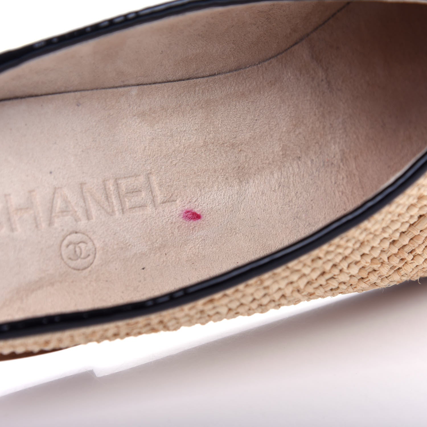 Chanel Raffia Patent Calfskin CC Espadrilles 40 Beige Black 11 of 12