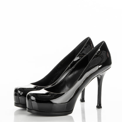 Saint Laurent Vitello Vernice Tribtoo 80 Pumps 38.5 Black 3 of 8