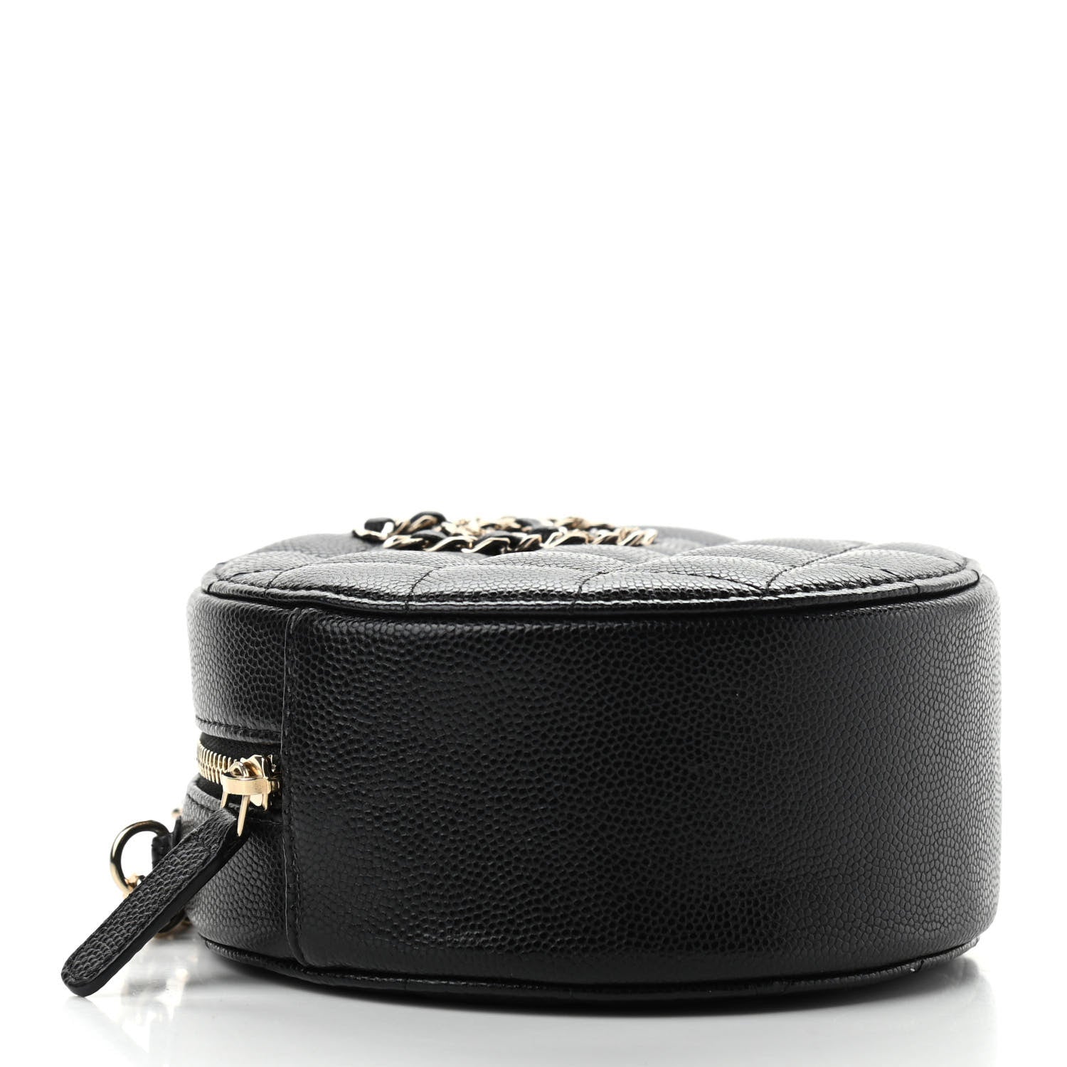 Chanel Caviar Quilted French New Wave Round Clutch With Chain Black 4 of 11