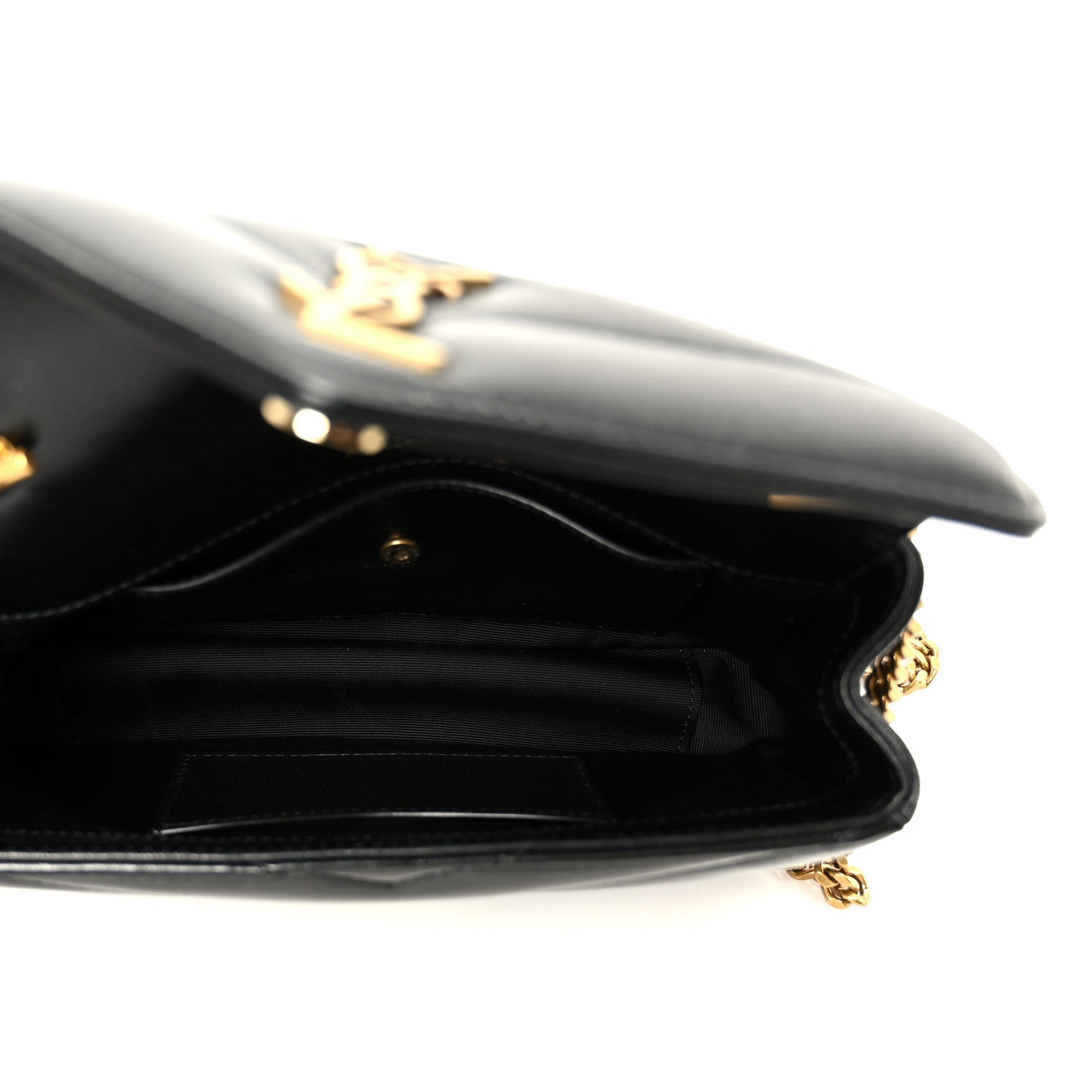 Saint Laurent Lambskin Chevron Quilted Mini Loulou Black 6 of 13