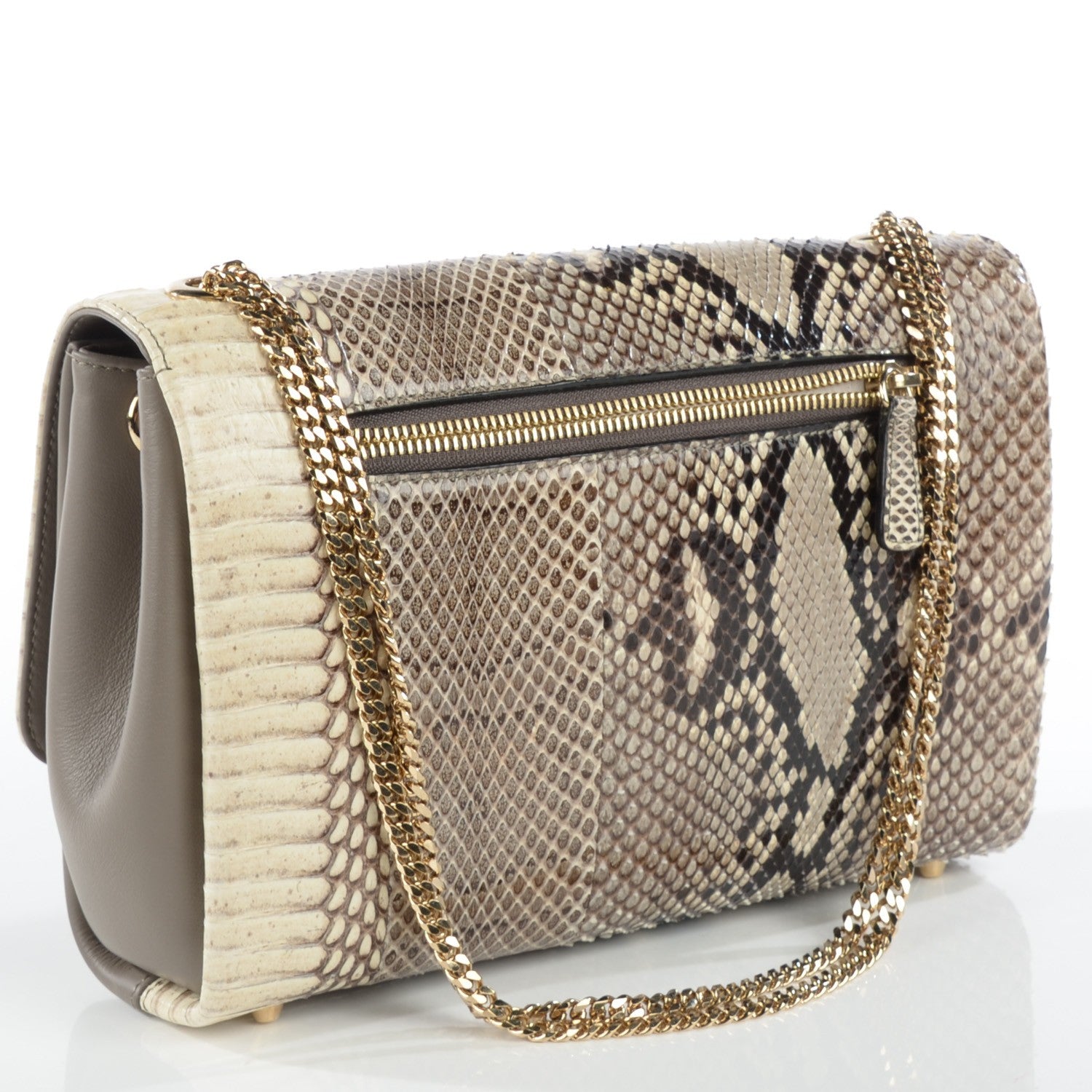 Jimmy Choo Snakeskin Alba Shoulder Bag Grey 3 of 7