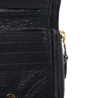 Balenciaga Agneau Giant 12 Gold Hardware Bill Fold Zip Wallet Vert Pinede 10 of 12