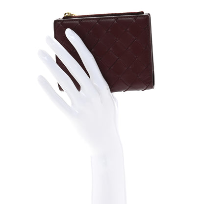 Bottega Veneta Nappa Intrecciato Small Bi-Fold Zip Wallet Barolo 2 of 10