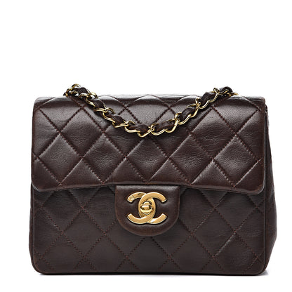 Chanel Lambskin Quilted Mini Square Flap Brown 1 of 14